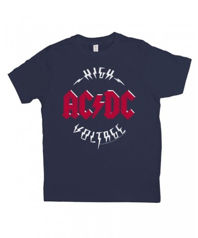 AC/DC Kids T-Shirt | High Voltage Red Logo Distressed Kids Shirt $7.80 Kids