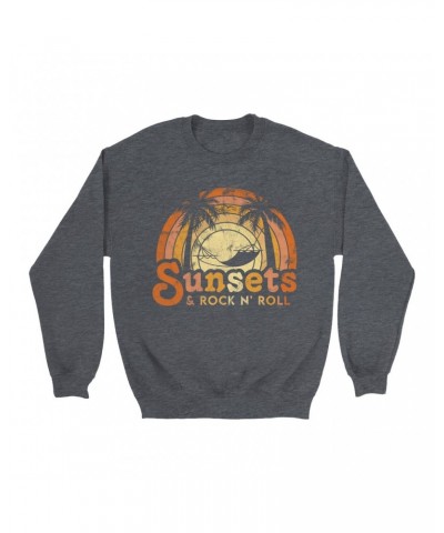 Music Life - Rock N’ Roll Music Life Sweatshirt | Sunsets & Rock n’ Roll Distressed Music Life Sweatshirt $10.24 Sweatshirts