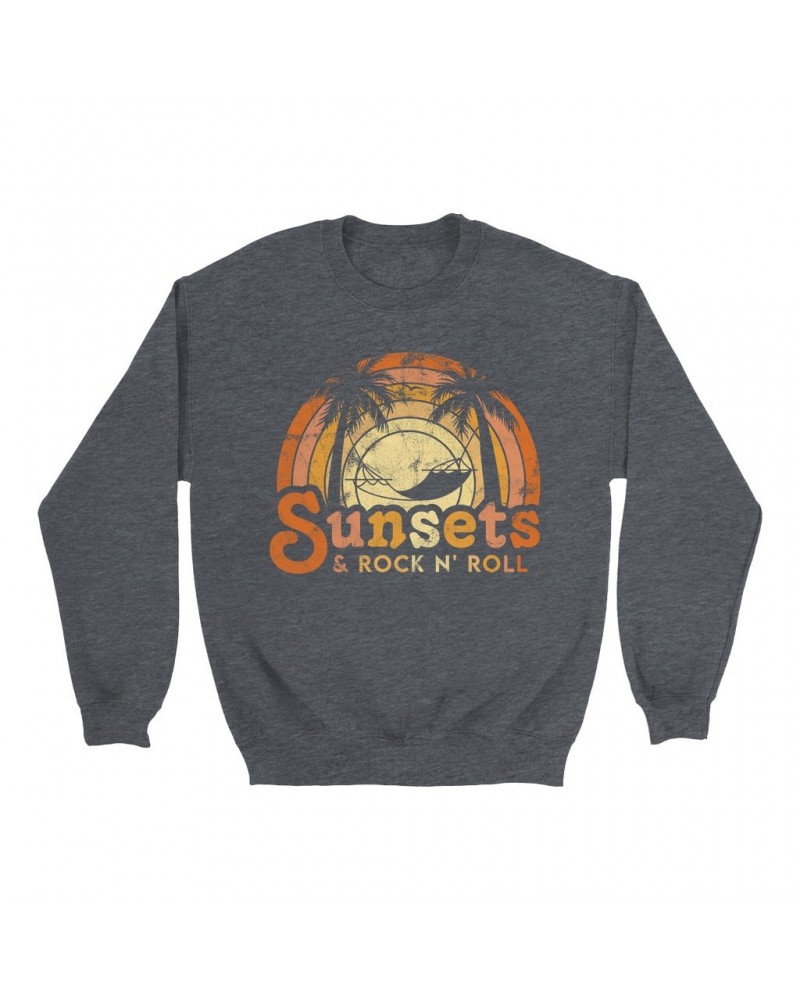 Music Life - Rock N’ Roll Music Life Sweatshirt | Sunsets & Rock n’ Roll Distressed Music Life Sweatshirt $10.24 Sweatshirts