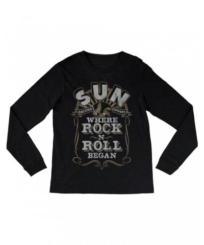 Sun Records Long Sleeve Shirt | Where Rock n Roll Began Filigree Design Distressed Shirt $11.38 Shirts