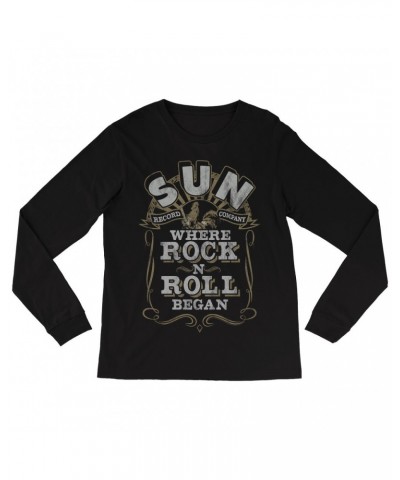 Sun Records Long Sleeve Shirt | Where Rock n Roll Began Filigree Design Distressed Shirt $11.38 Shirts