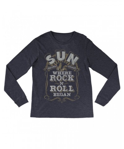 Sun Records Long Sleeve Shirt | Where Rock n Roll Began Filigree Design Distressed Shirt $11.38 Shirts