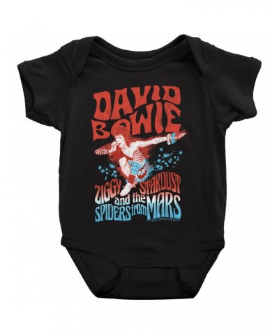 David Bowie Baby Short Sleeve Bodysuit | Red White Blue Ziggy Stardust And The Spiders From Mars Bodysuit $8.58 Kids