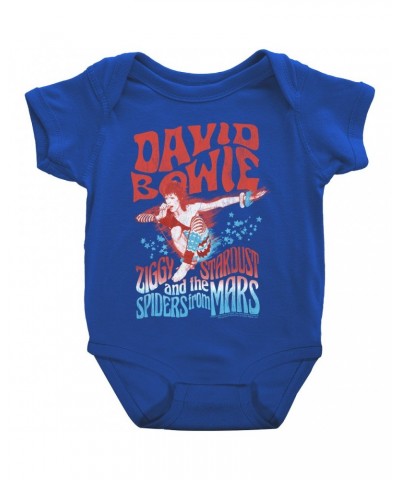 David Bowie Baby Short Sleeve Bodysuit | Red White Blue Ziggy Stardust And The Spiders From Mars Bodysuit $8.58 Kids