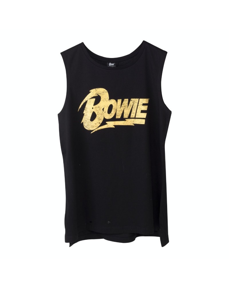 David Bowie Bowie Gold Text Tank Top $11.75 Shirts