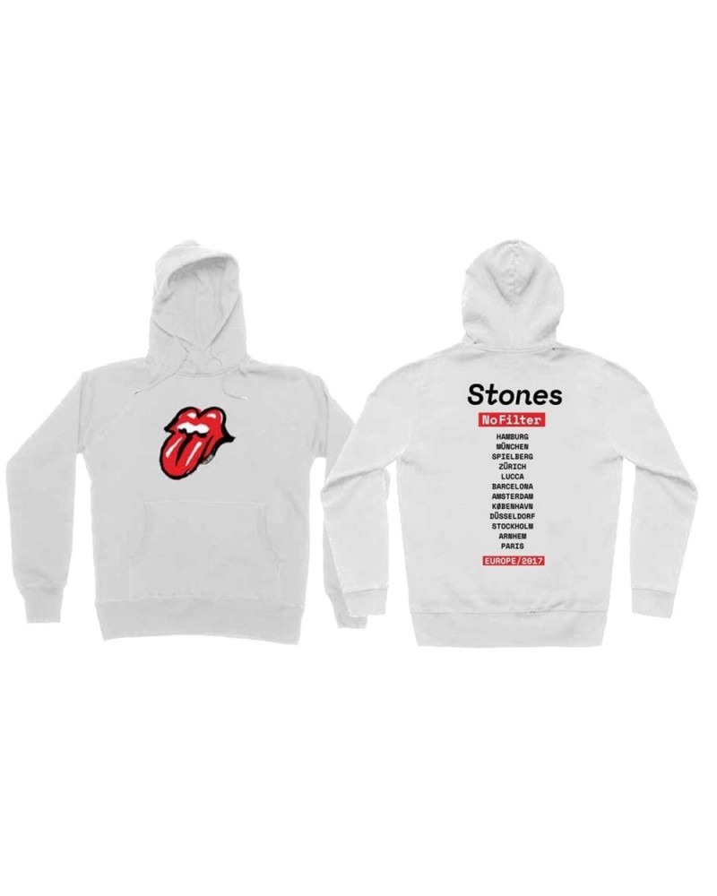 The Rolling Stones No Filter Tongue EU Tour White Hoodie $18.60 Sweatshirts