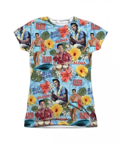 Elvis Presley Junior's T Shirt | SURF'S UP (FRONT/BACK PRINT) Sublimated Tee $10.14 Shirts