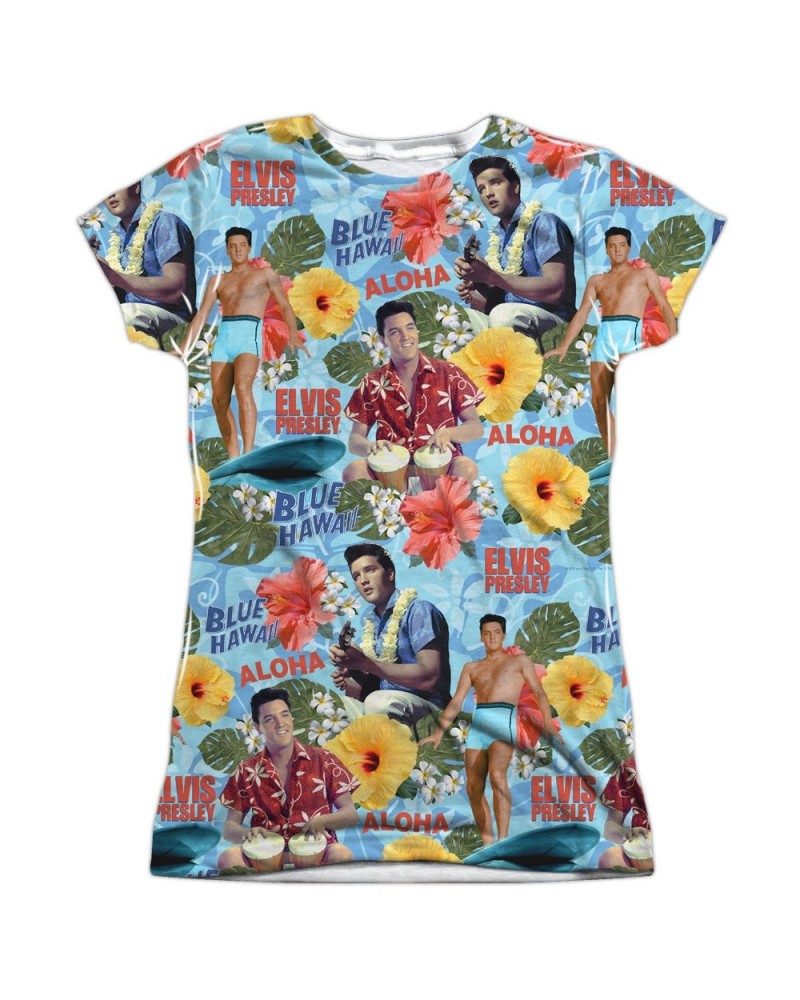 Elvis Presley Junior's T Shirt | SURF'S UP (FRONT/BACK PRINT) Sublimated Tee $10.14 Shirts