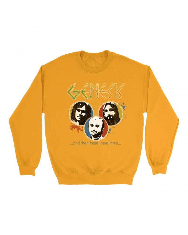 Genesis Bright Colored Sweatshirt | And Then There Were Three Design Distressed Sweatshirt $12.93 Sweatshirts