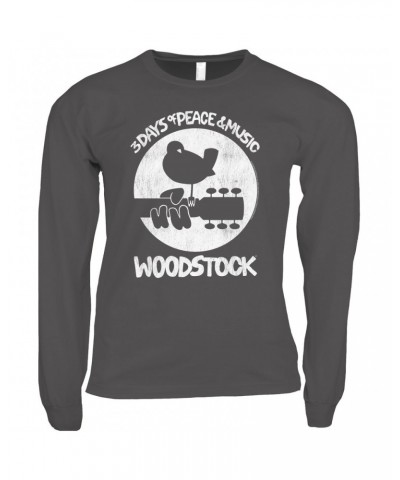 Woodstock Long Sleeve Shirt | Bird And Guitar All In White Shirt $14.08 Shirts