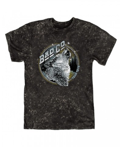 Bad Company T-shirt | Wolf Pack Tour 1976 Distressed Mineral Wash Shirt $13.78 Shirts