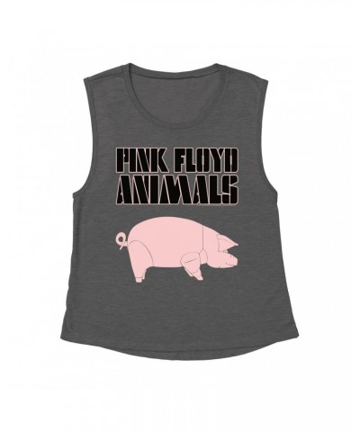 Pink Floyd Ladies' Muscle Tank Top | Animals Album Pig Shirt $12.52 Shirts