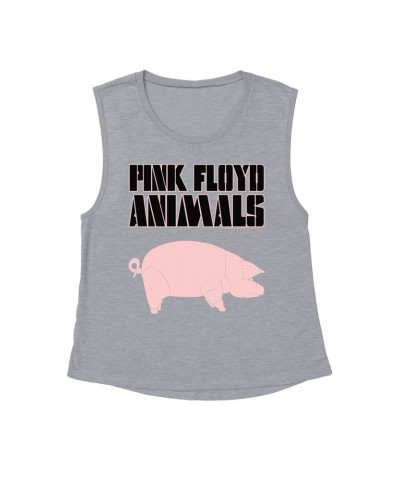 Pink Floyd Ladies' Muscle Tank Top | Animals Album Pig Shirt $12.52 Shirts