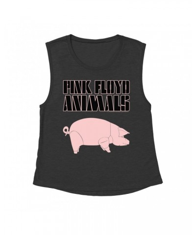 Pink Floyd Ladies' Muscle Tank Top | Animals Album Pig Shirt $12.52 Shirts