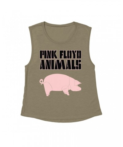 Pink Floyd Ladies' Muscle Tank Top | Animals Album Pig Shirt $12.52 Shirts