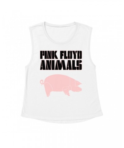 Pink Floyd Ladies' Muscle Tank Top | Animals Album Pig Shirt $12.52 Shirts