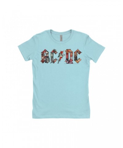 AC/DC Ladies' Boyfriend T-Shirt | Industrial Logo Shirt $12.23 Shirts