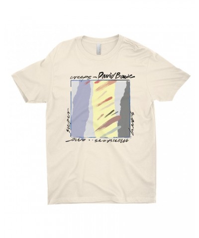 David Bowie T-Shirt | Neutral Tone Scary Monsters Album Design Shirt $10.73 Shirts