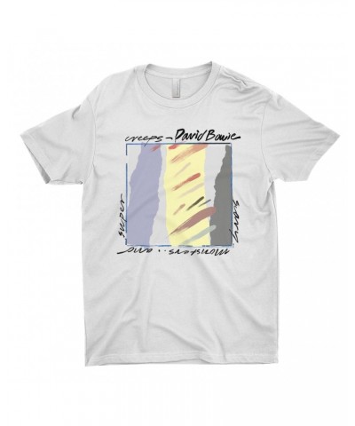 David Bowie T-Shirt | Neutral Tone Scary Monsters Album Design Shirt $10.73 Shirts