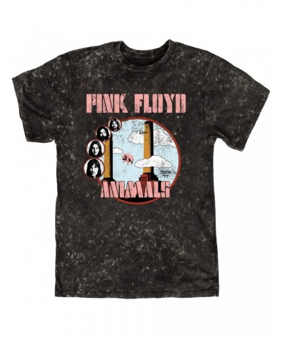 Pink Floyd T-shirt | Animals '77 Tour Pastel Design Distressed Mineral Wash Shirt $10.18 Shirts