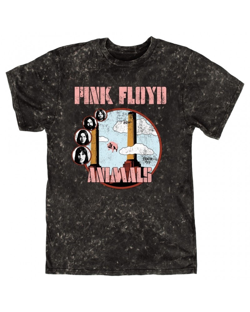 Pink Floyd T-shirt | Animals '77 Tour Pastel Design Distressed Mineral Wash Shirt $10.18 Shirts