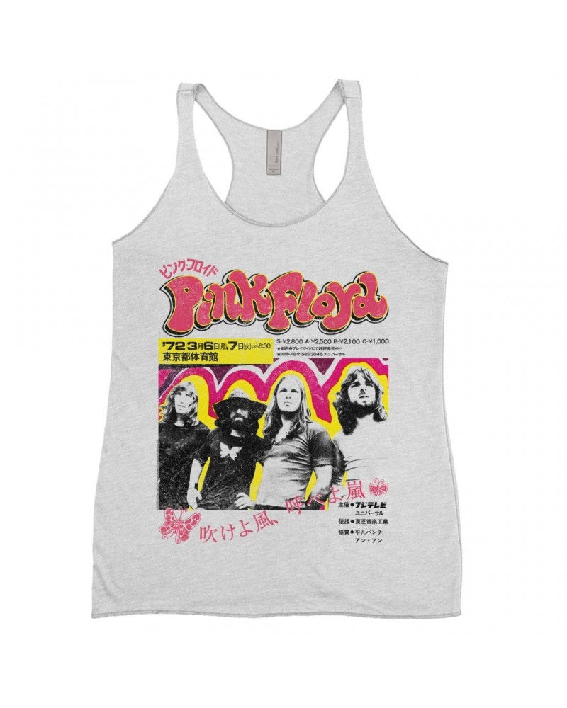 Pink Floyd Ladies' Tank Top | 1972 Japan Concert Distressed Shirt $11.87 Shirts