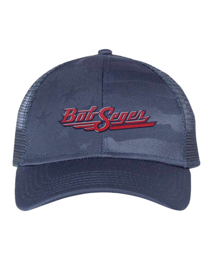 Bob Seger & The Silver Bullet Band Classic Logo Stars and Stripes Mesh-Back Cap $9.23 Hats