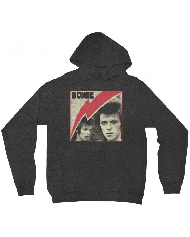 David Bowie Hoodie | Fierce 1972 Collage Distressed Hoodie $17.18 Sweatshirts