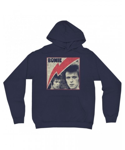 David Bowie Hoodie | Fierce 1972 Collage Distressed Hoodie $17.18 Sweatshirts