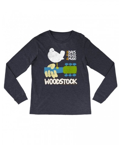 Woodstock Heather Long Sleeve Shirt | 3 Days Of Peace And Music Shirt $10.18 Shirts