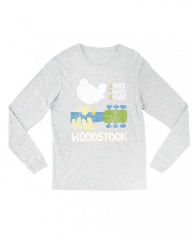 Woodstock Heather Long Sleeve Shirt | 3 Days Of Peace And Music Shirt $10.18 Shirts