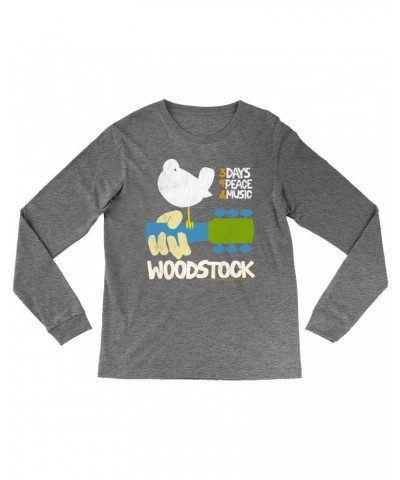 Woodstock Heather Long Sleeve Shirt | 3 Days Of Peace And Music Shirt $10.18 Shirts