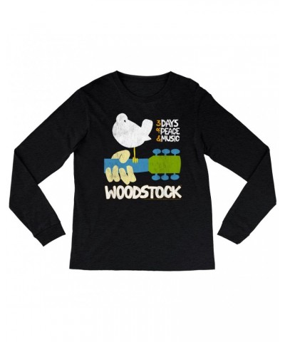 Woodstock Heather Long Sleeve Shirt | 3 Days Of Peace And Music Shirt $10.18 Shirts