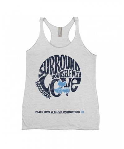 Woodstock Ladies' Tank Top | Surround Yourself With Love Distressed Shirt $9.26 Shirts