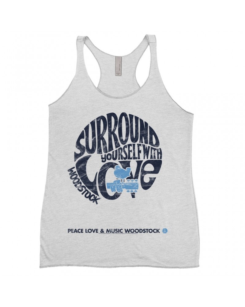 Woodstock Ladies' Tank Top | Surround Yourself With Love Distressed Shirt $9.26 Shirts