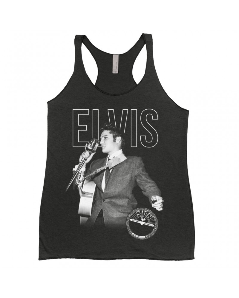 Elvis Presley Ladies' Tank Top | Solo Live With Logo Shirt $9.26 Shirts