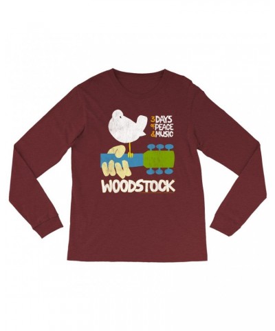 Woodstock Heather Long Sleeve Shirt | 3 Days Of Peace And Music Shirt $10.18 Shirts