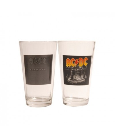 AC/DC Back In Black 2 Pc Pint Glass Set $5.70 Drinkware