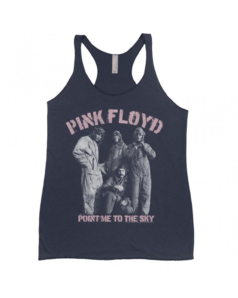 Pink Floyd Ladies' Tank Top | Point Me To The Sky Pink Design Distressed Shirt $11.00 Shirts