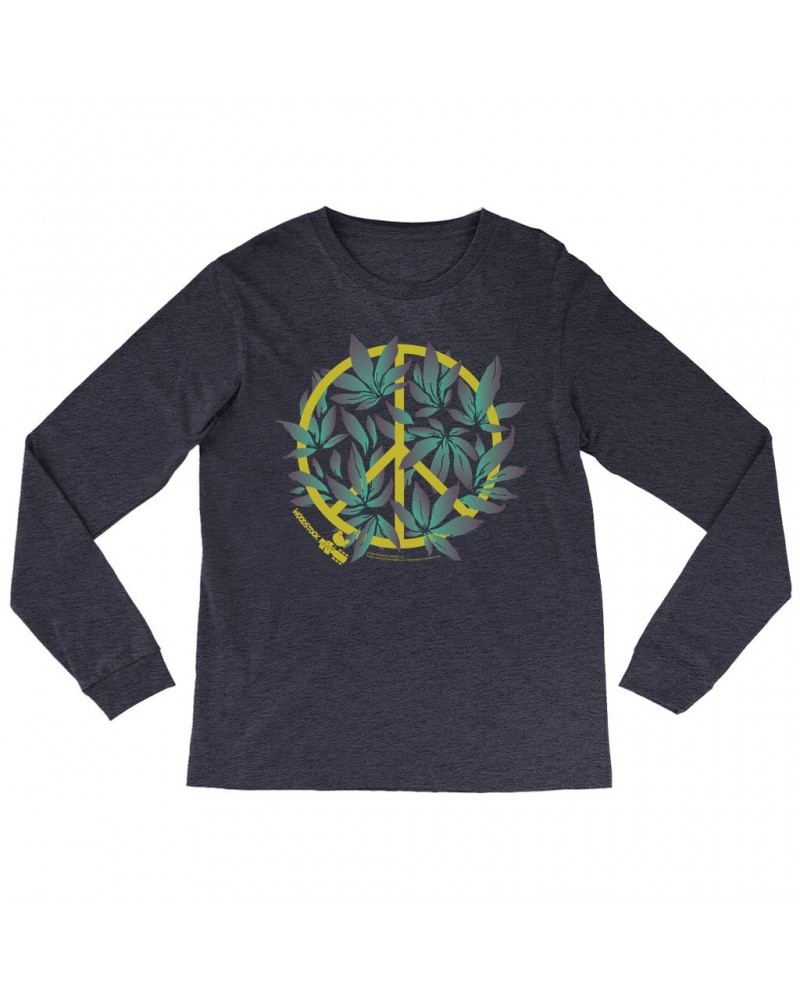 Woodstock Heather Long Sleeve Shirt | Peace Plant Shirt $12.88 Shirts