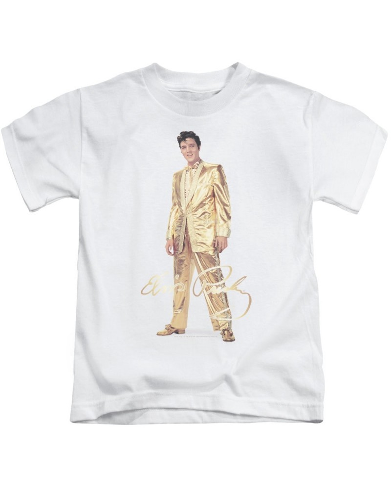 Elvis Presley Kids T Shirt | GOLD LAME SUIT Kids Tee $5.04 Kids