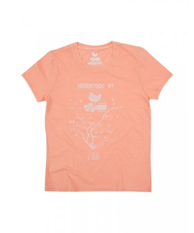 Woodstock Women's Peach 3 Days of Peace and Music T-shirt $2.40 Shirts