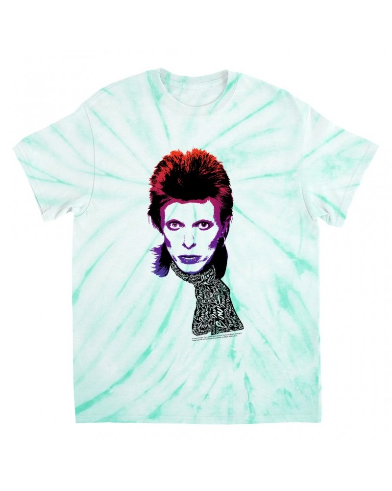 David Bowie T-Shirt | Rainbow Sketch Tie Dye Shirt $12.13 Shirts