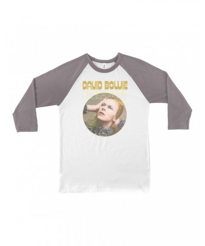 David Bowie 3/4 Sleeve Baseball Tee | Hunky Dory Album Design Shirt $11.38 Shirts