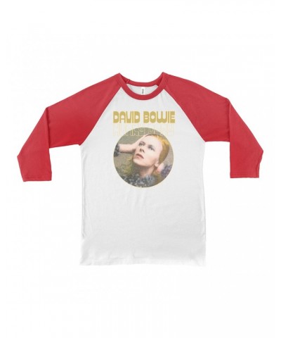 David Bowie 3/4 Sleeve Baseball Tee | Hunky Dory Album Design Shirt $11.38 Shirts