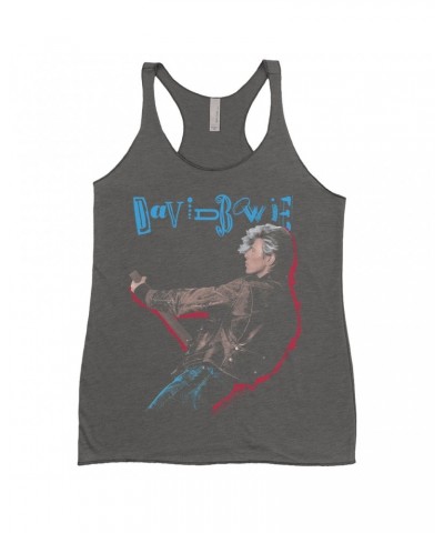 David Bowie Ladies' Tank Top | 1987 Glass Spider Tour Colorful Shadow Image Shirt $10.13 Shirts