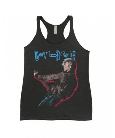 David Bowie Ladies' Tank Top | 1987 Glass Spider Tour Colorful Shadow Image Shirt $10.13 Shirts